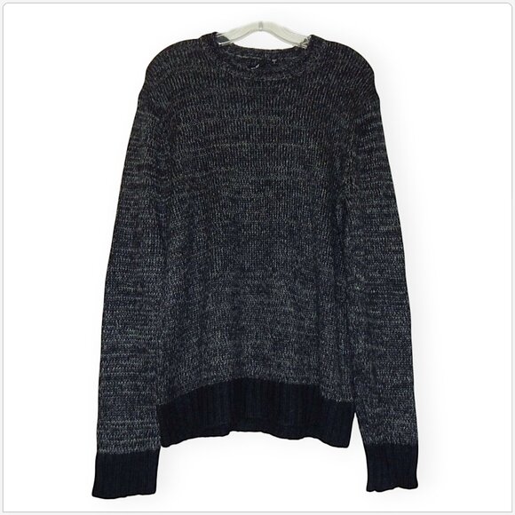 Joe's Men's Navy Marled Mohair Blend Knit Faux Leather Elbow Patch Sweater M - Picture 1 of 3
